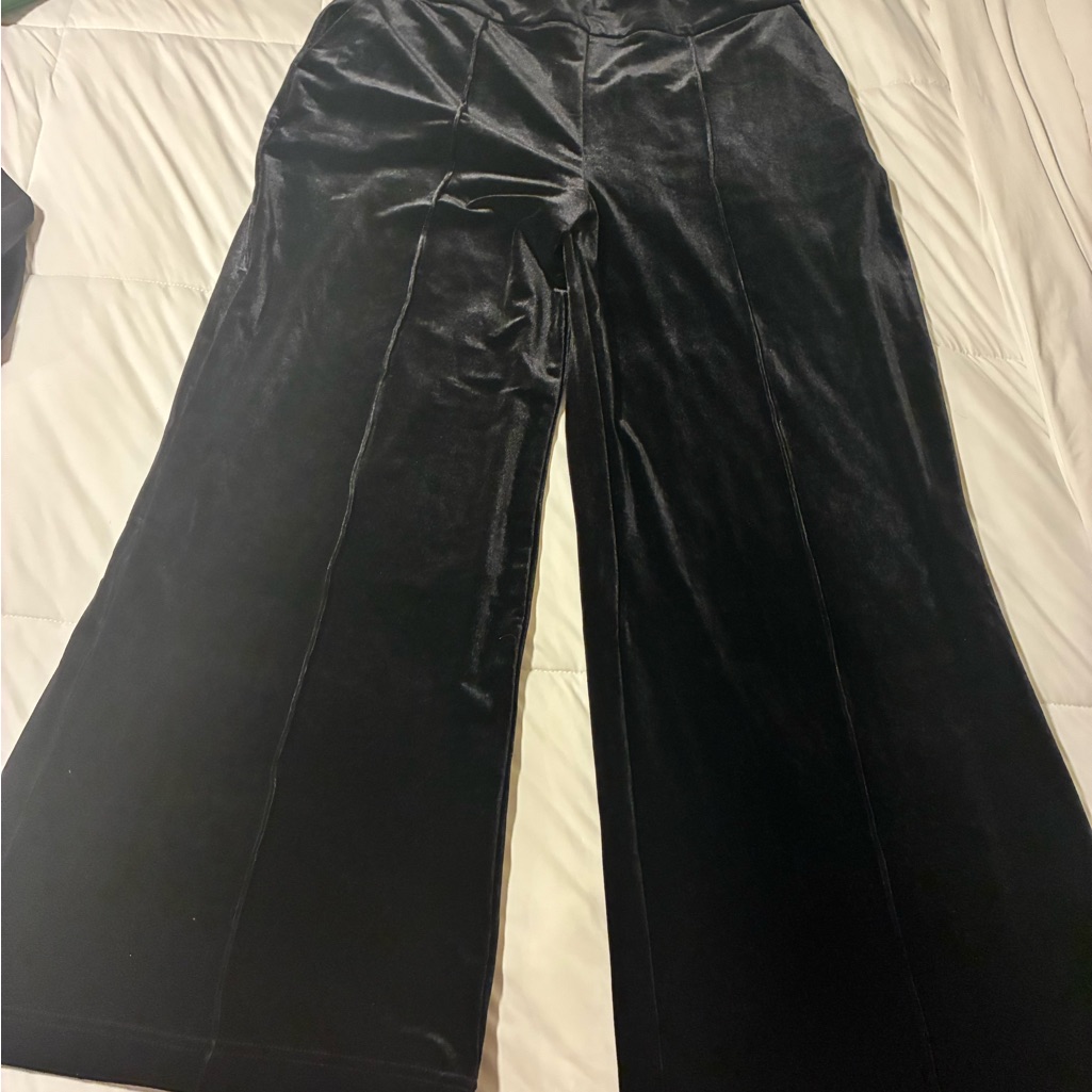 Inc International Concepts Velvet Black Wide-Leg Pants